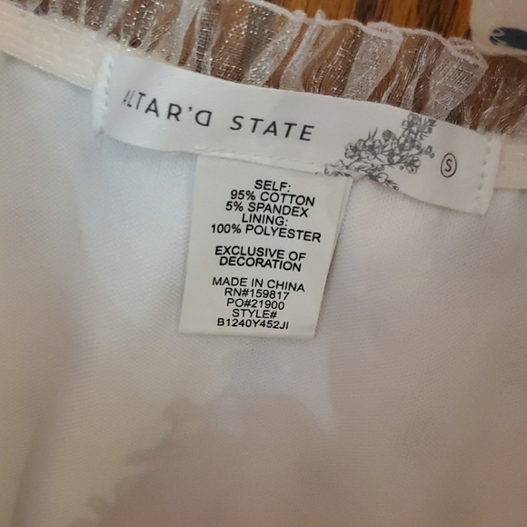 Altar'd State - Polka Dot Shapewear Corset Top in White and Blue - Picture 2 of 4